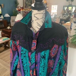 VINTAGE Roughrider ladies western blouse. Size med.
